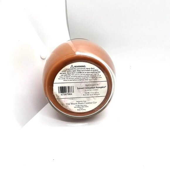 White Barn Candle Co Real Essence 15 oz Candle Sweet Cinnamon Pumpkin New Unlit - Picture 9 of 10